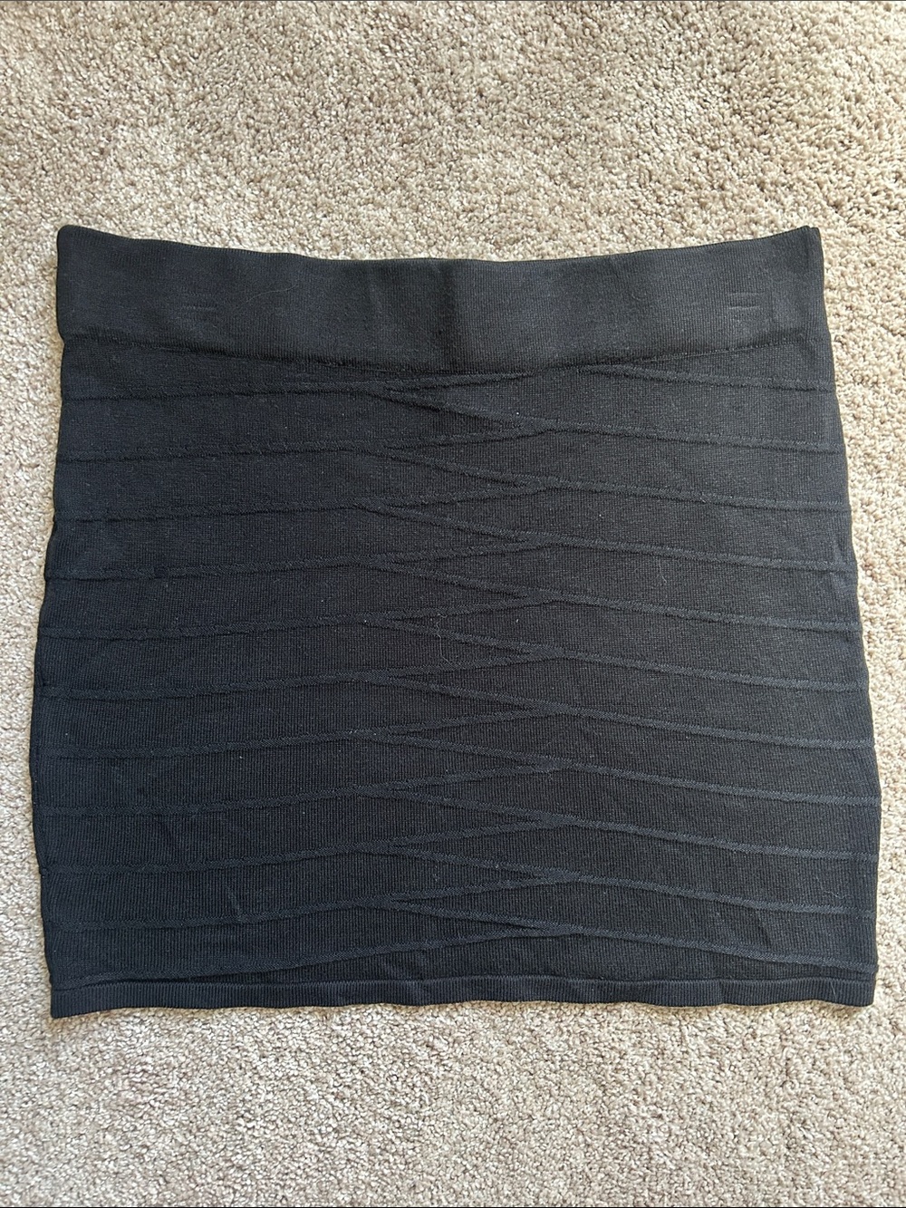 Planet Gold Black Knit Mini Skirt
